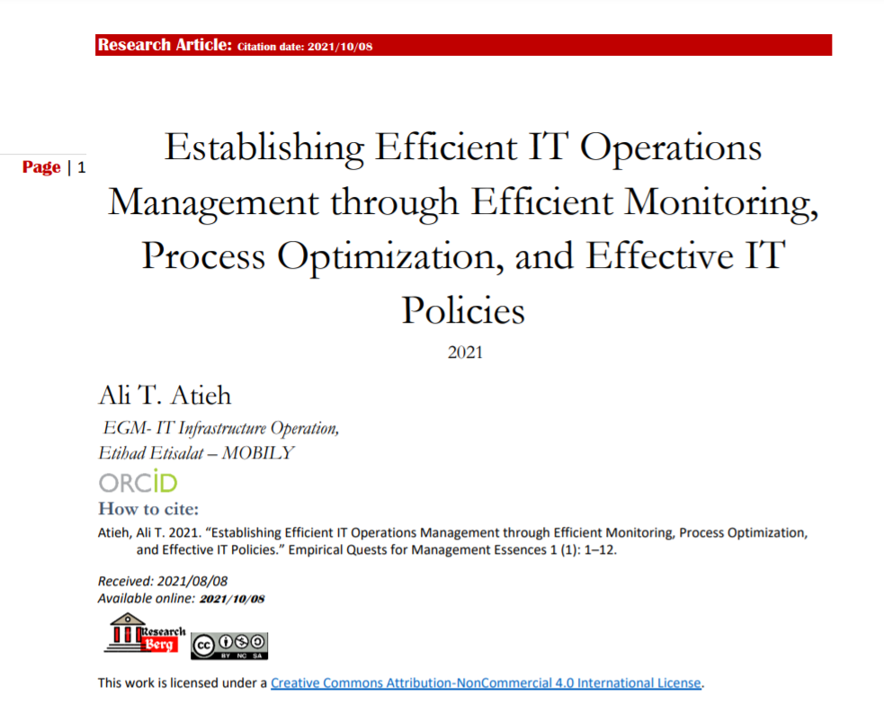 Article's cover page